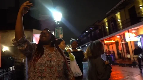 Black young people twerk in Bourbon Stre... | Stock Video