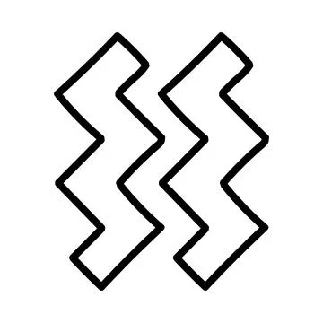 Black Zigzag Geometric Element and Shape for Creative Design Vector Illustration Stock Illustration