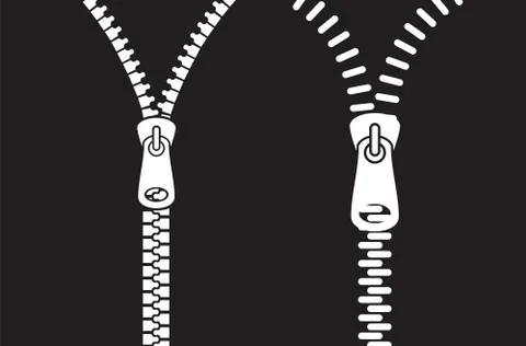 A black zip Illustrazione stock