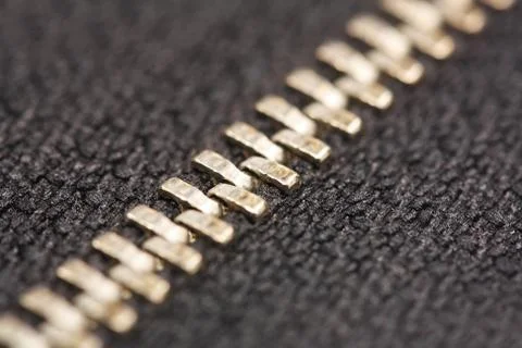 Black zipper close up Stock Photos