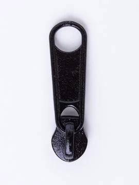 Black zipper pull single Foto stock
