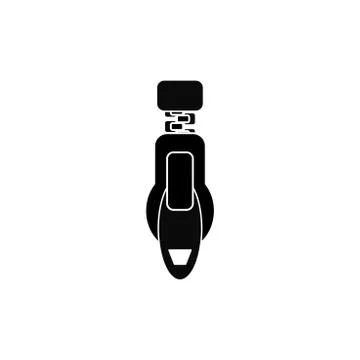 Black zipper on a white background vector image. Stock Illustration