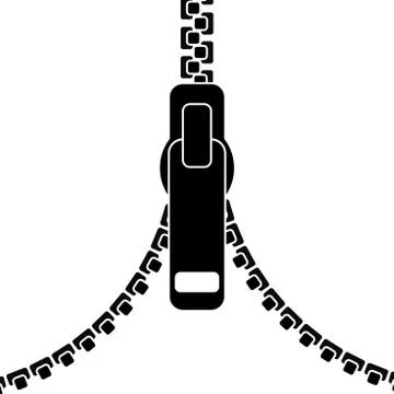 Black zipper on a white background vector image. 스톡 일러스트