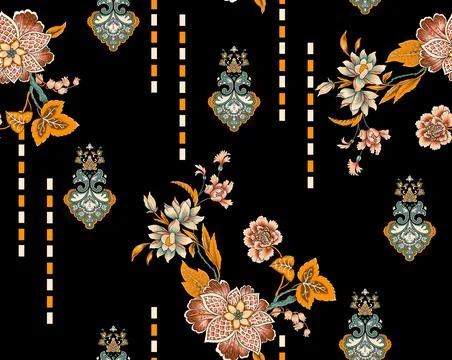 Black,Background,With,Multi,Flow,Digital,All,Over,Design,All Stock Illustration