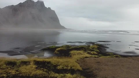 Blackbeach sand pan Stock Footage 223275710