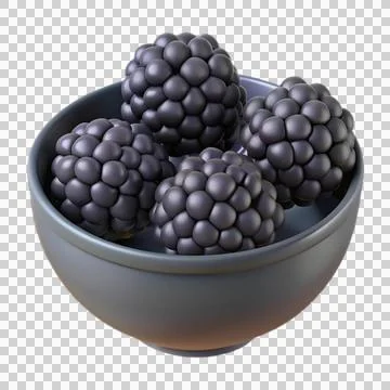Blackberries in bowl isolated Stock Illustration
