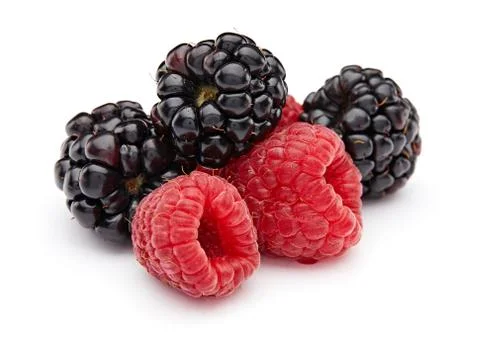 Blackberry and Raspberry Stock Photos