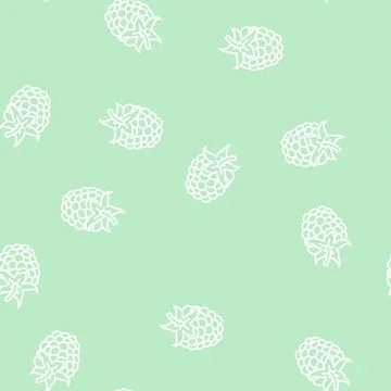 Blackberry berry line seamless pattern Illustrazione stock