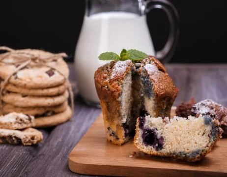 Blackberry cupcake Stock Photos