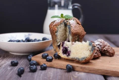 Blackberry cupcake Stock Photos