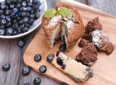 Blackberry cupcake Stock Photos
