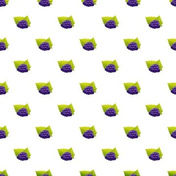 Blackberry fruit and green leaf seamless pattern Stock Illustration