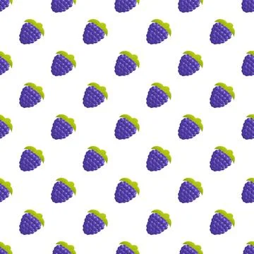 Blackberry fruit seamless pattern repeating background Stock Illustration