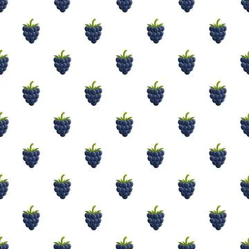 Blackberry fruit seamless pattern on white background Stock Illustration