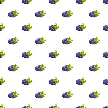 Blackberry fruit seamless repeating pattern design Stock Illustration