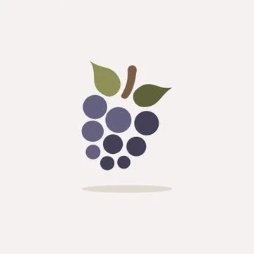 Blackberry. Icon with shadow on a beige background. Fruit vector illustration Stock Illustration