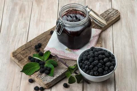 Blackberry jam Stock Photos
