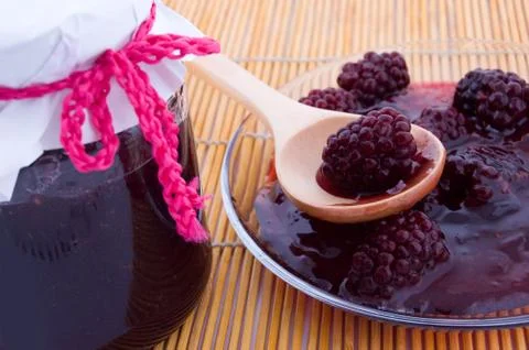 Blackberry jam Stock Photos