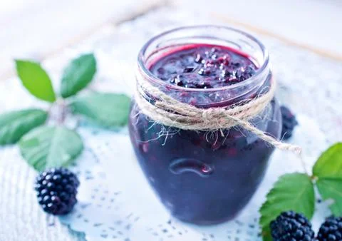 Blackberry jam Stock Photos