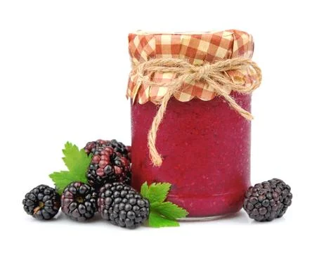 Blackberry with jam Stock Photos