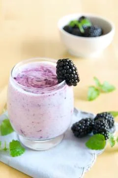 Blackberry smoothie Stock Photos