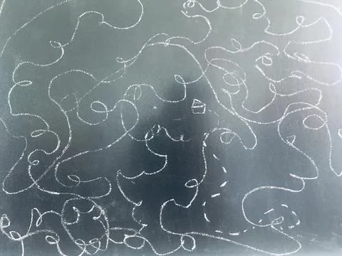 Blackboard with Abstract maze path scribble by child - Stock Image as JPG Fil Stock Photos