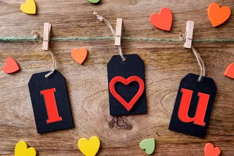 Blackboard and hearts Stock Photos