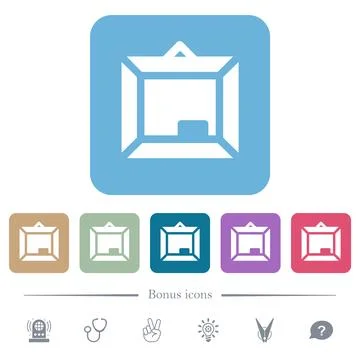 Blackboard and sponge solid flat icons on color rounded square backgrounds Illustrazione stock