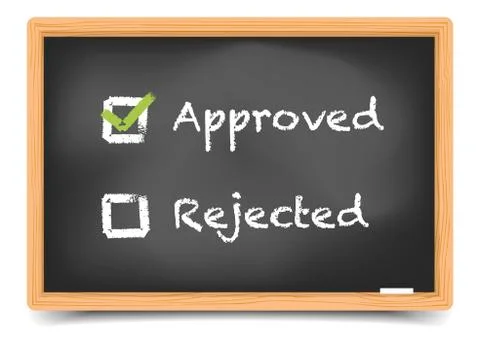 Blackboard approved rejected Stock Illustration