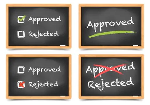 Blackboard approved rejected Stock Illustration