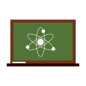 Blackboard with atom 스톡 일러스트
