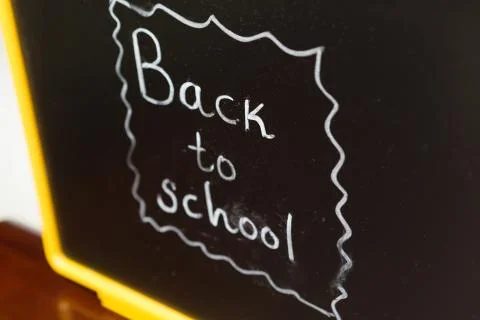 Blackboard with Back to School Writing Stock Photos