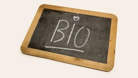 Blackboard with bio writing Stock Footage 89122161