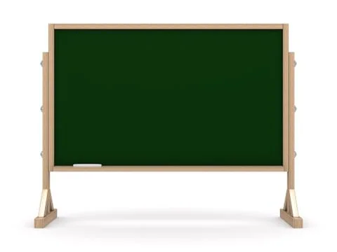 Blackboard with chalk on white background. Isolated 3D image Illustrazione stock
