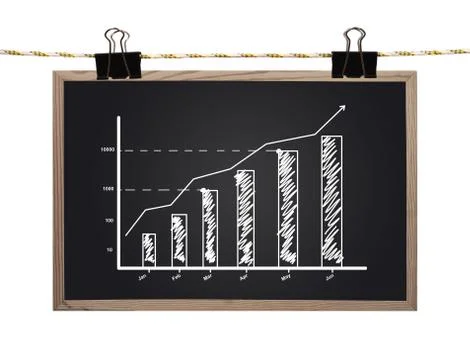 Blackboard with chart Stock Photos