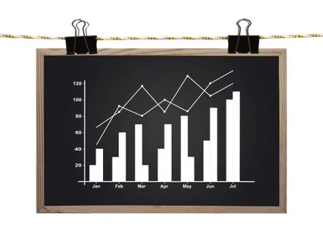 Blackboard with chart Stock Photos