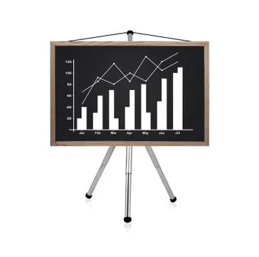 Blackboard with chart Foto stock