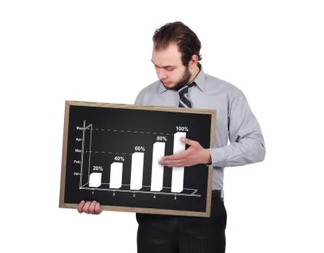 Blackboard  with chart Stock Photos