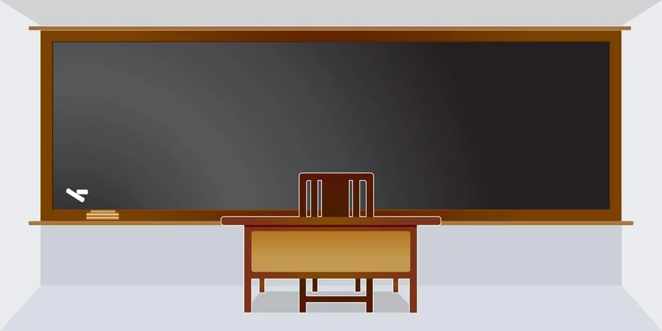 Blackboard in classroom, Vector illustration Stock Illustration