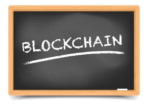 Blackboard Concept Blockchain Stock Illustration