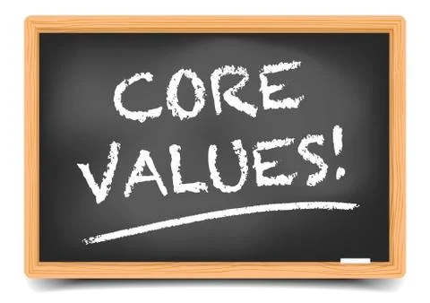 Blackboard Core Values Stock Illustration