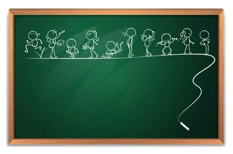 A blackboard with a doodle art Stock Illustration