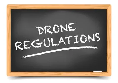 Blackboard Drone Regulations 스톡 일러스트