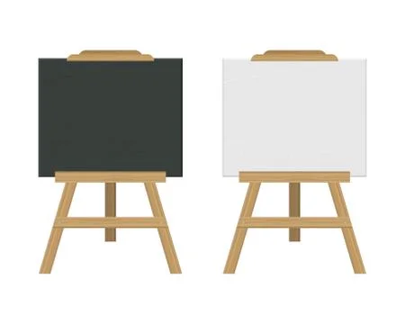 Blackboard easel vector illustration isolated on white background Stock Illustration
