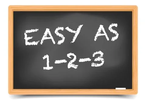 Blackboard Easy As 123 Stock Illustration