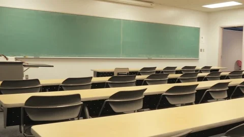 Blackboard in Empty University Auditorium Stock Footage 80930768