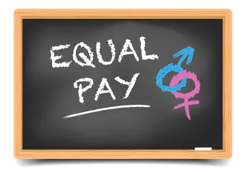 Blackboard Equal Pay Stock Illustration