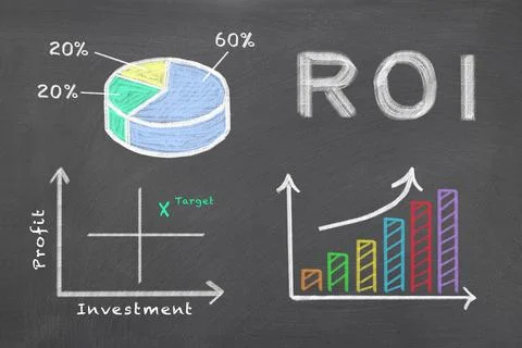 Blackboard with financial plan Stock Illustration