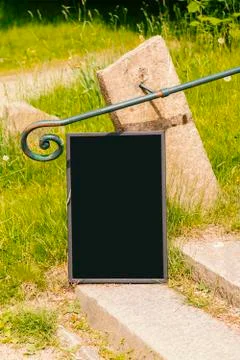Blackboard frame in park 스톡 사진
