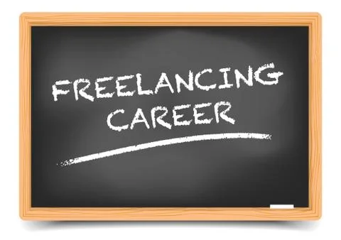 Blackboard Freelancing Career Stock Illustration